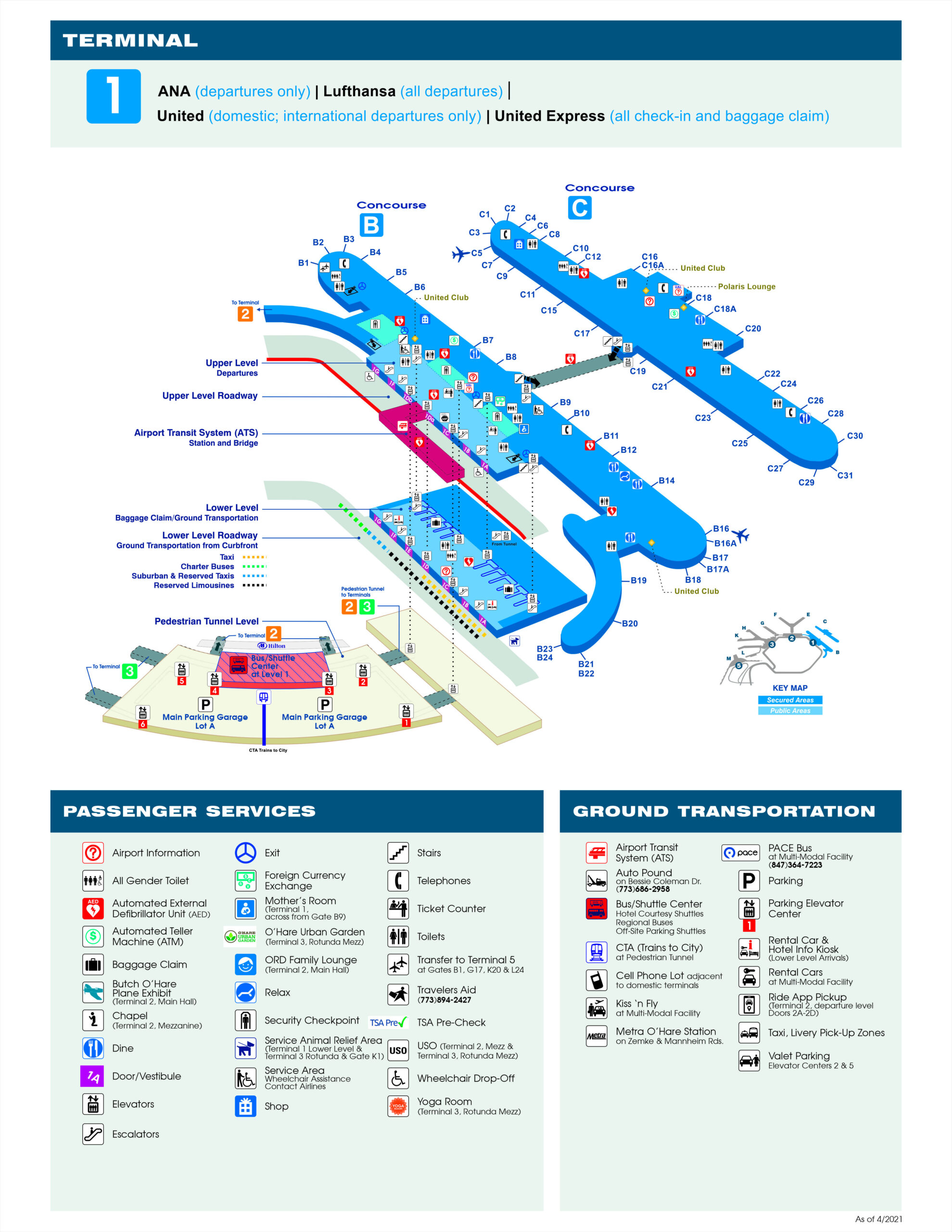 ORD Terminal 1 Map